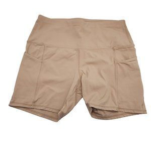 Oaika beige spandex pocket shorts Womens size M